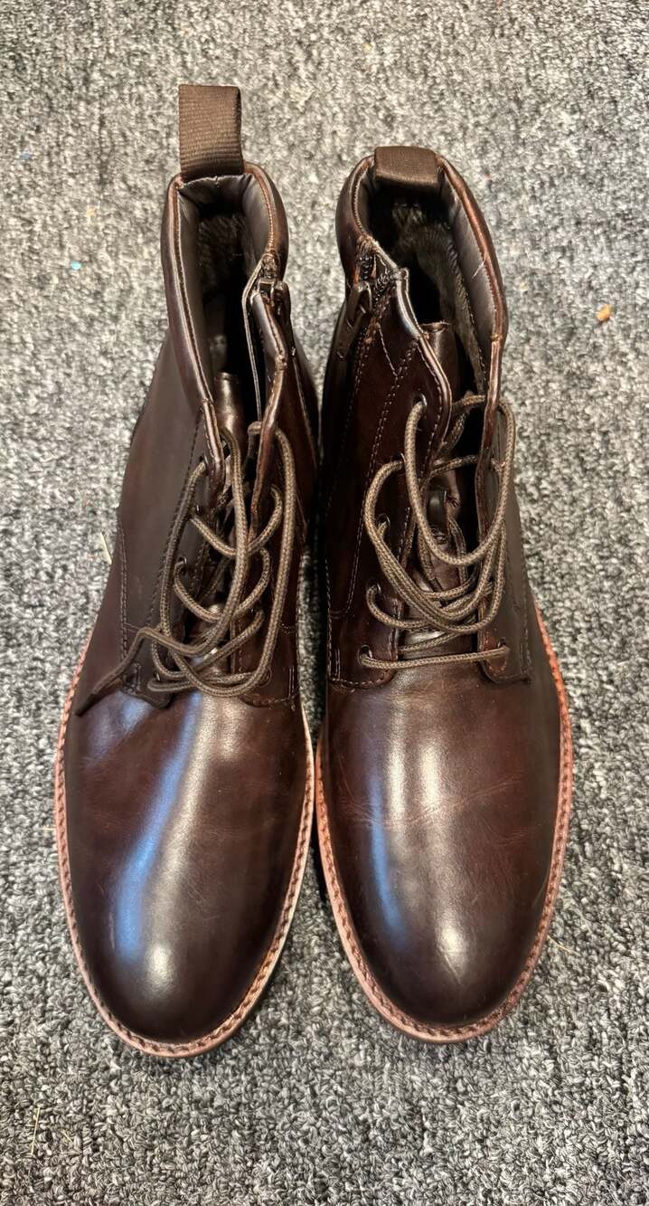 Steve Madden Peter Men's Lace-Up Ankle Boots with Side Zipper